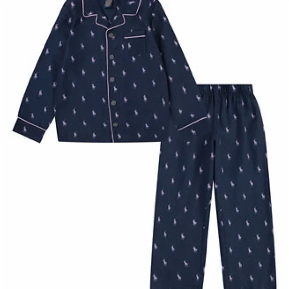 Polo Ralph Lauren Little Girls Woven Long Sleeve Pyjamas 2-Piece Set - Picture 1 of 4